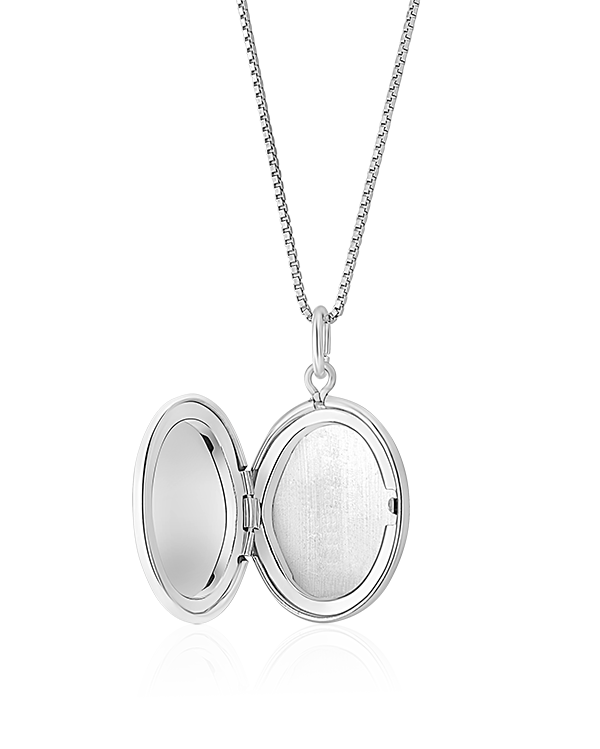 Medalhão Oval Prateado SOL-010