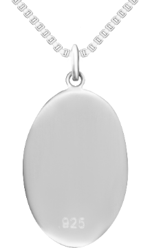 Medalhão Oval Prateado SOL-010